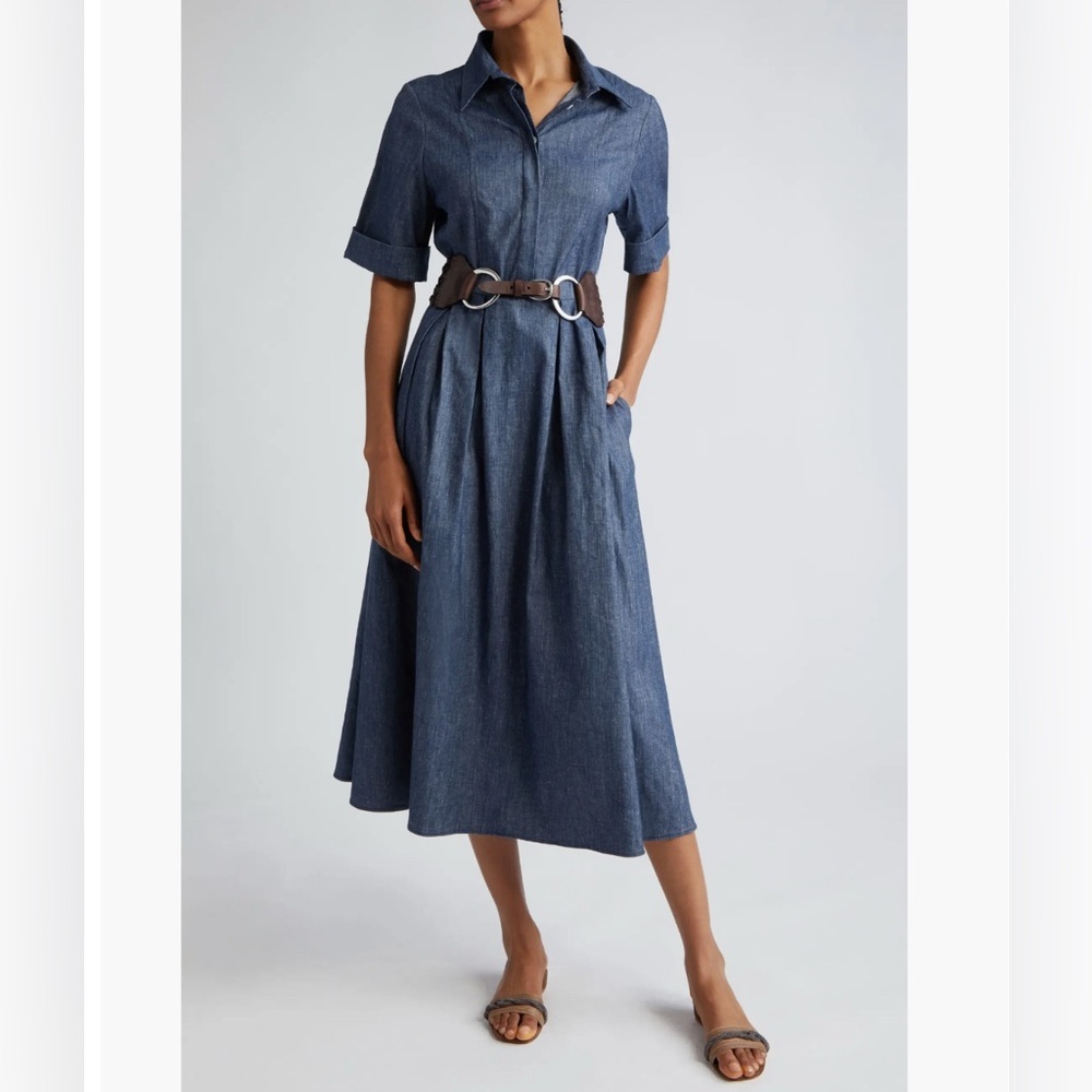 Eleventy Linen Blend Shirtdress